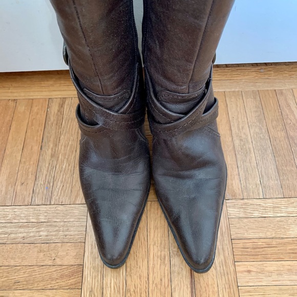 BARNEYS New York Brown Leather Boots - Picture 4 of 8